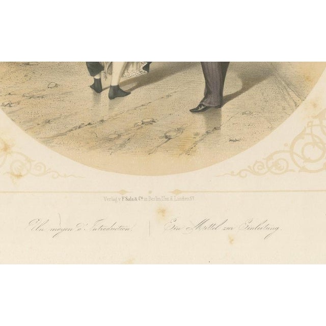 Gold Bülow, Set of Three Romantic Courtship & Social Satire, 1850, Lithograph For Sale - Image 8 of 14