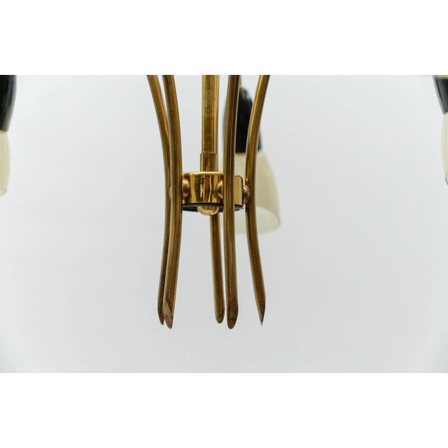 Vintage Italian Brass Spider Lamp with Glass Shades, 1950s For Sale - Image 10 of 13