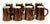 1930s Handcrafted, Artisan – Ceramic Large, Pitcher, and Eight Tankards-in a Hammered Copper Lusterware Finish - Set of 9 For Sale - Image 6 of 11