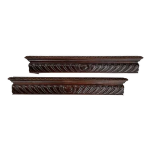 Pair of Late 19th Century Carved Wood Window Cornices or Window Valances
