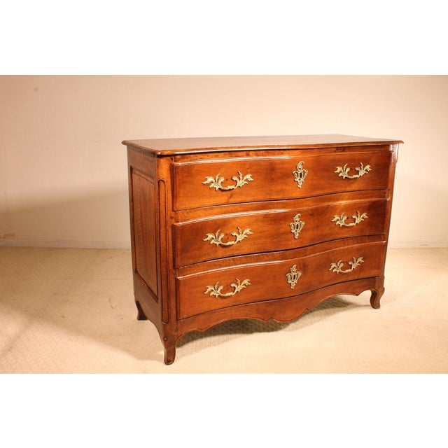 Antique French Walnut Chest of Drawers, 1700s For Sale - Image 3 of 9