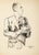 Modern Yves Brayer, La Masque, 1943, Pen Drawing For Sale - Image 3 of 3