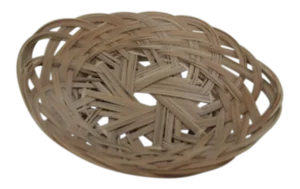 Vintage Rattan Intricate Weave Woven Oval Basket