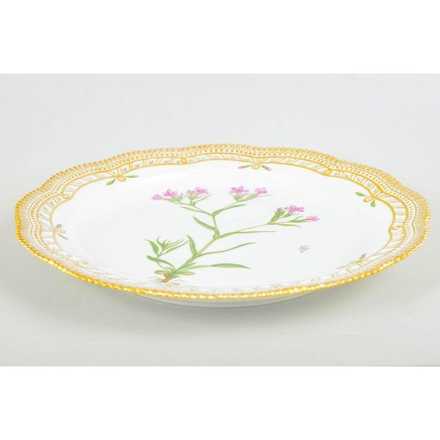 Large Flora Danica Platter with Open Pierced Border from Royal Copenhagen, 1960s For Sale - Image 6 of 10