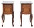 Walnut Bedside Cabinets with Marble Tops, 1890s, Set of 2 For Sale