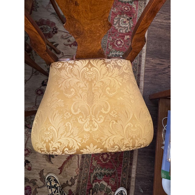 Set of 10 Burl Walnut Georgian / Queen Anne Style Dining Chairs – 8 Side Chairs & 2 Armchairs For Sale - Image 11 of 12