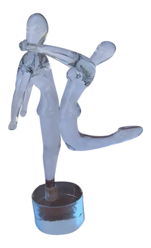 Vintage Signed Italian Renato Anatra Murano Glass Dancers Sculpture
