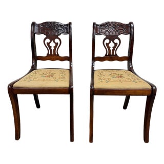Vintage Associated Factories Duncan Phyfe Regency Style Mahogany Dining Chairs For Sale