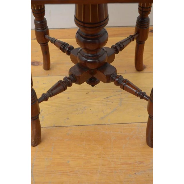 Brown Edwardian Revolving Stool in Walnut, 1900s For Sale - Image 8 of 11