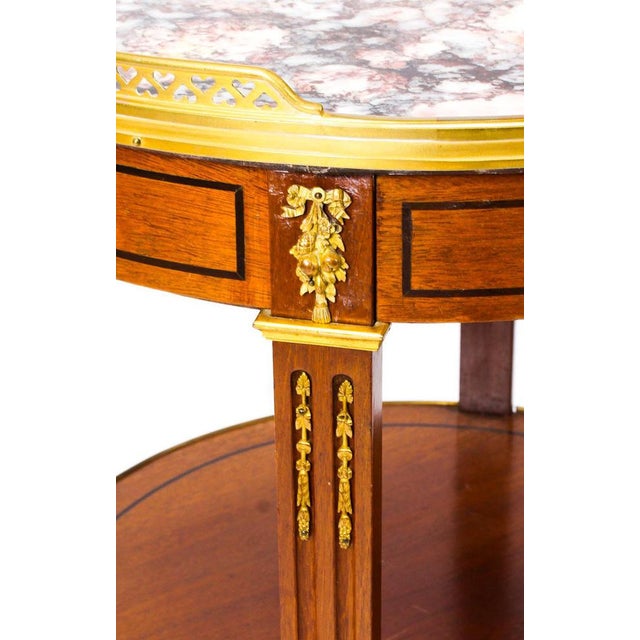Brown 19th Century French Louis Revival Marble & Ormolu Occasional Table For Sale - Image 8 of 15