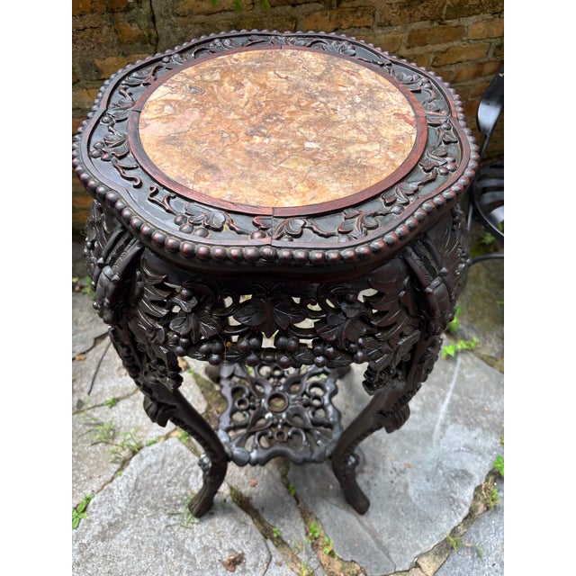 Chinoiserie Stately Rosewood Plant Stand For Sale - Image 12 of 12