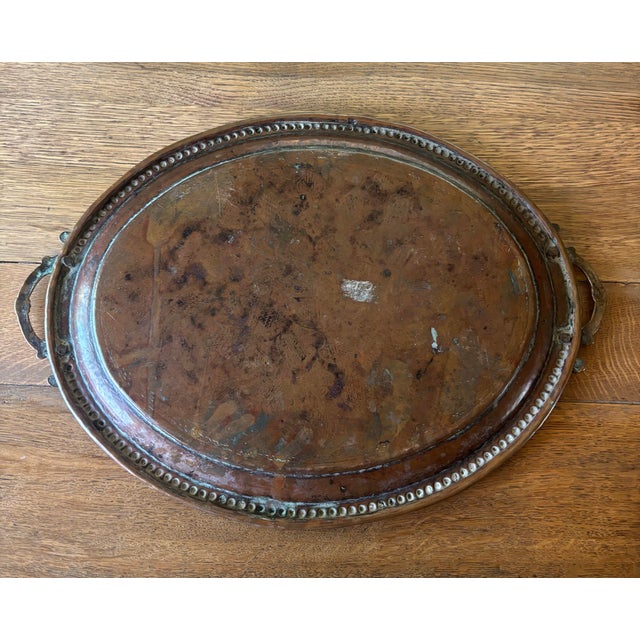 Metal Antique Arts and Crafts Style Copper Tray For Sale - Image 7 of 7