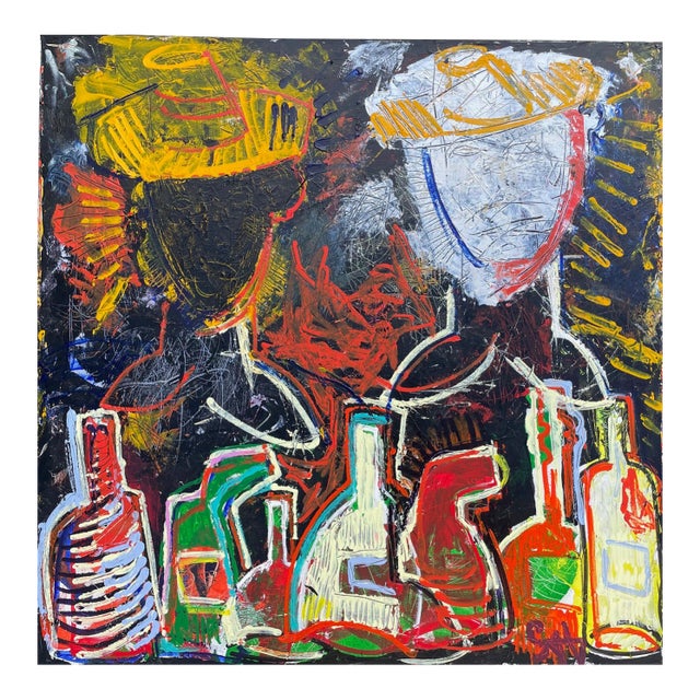 Degustation. Chateau De Lescours Abstract Expressionism Painting For Sale