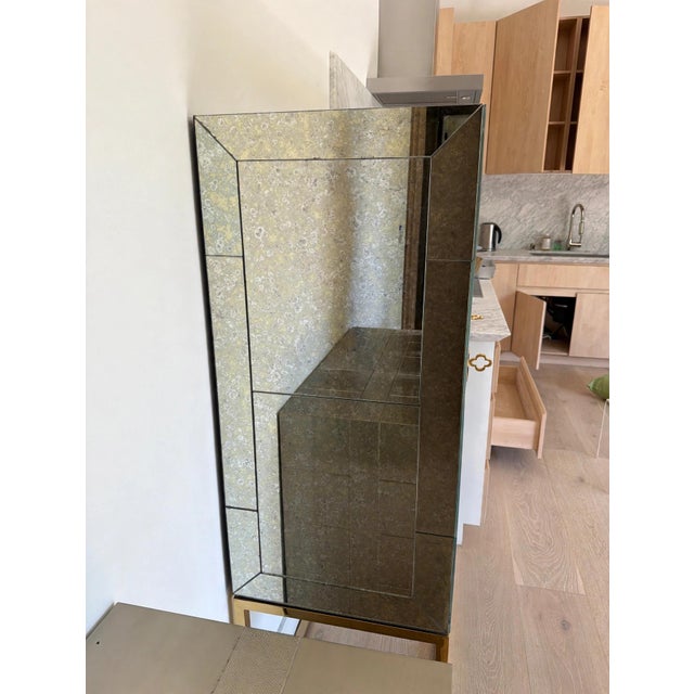 2020s Jonathan Adler Delphine Bar Cabinet, Brass & Antiqued Mirror For Sale - Image 5 of 5