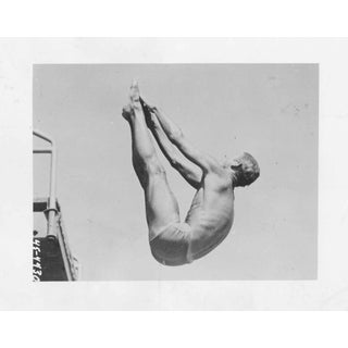 1946 Vintage High Diver Black and White Photograph For Sale