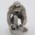 Vintage Italian Handmade Genuine Silver Chimpazee Monkey With Wooden Log Figurine For Sale - Image 6 of 10