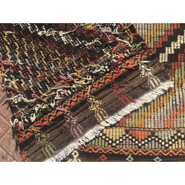 Vintage Rustic Turkish Kilim Rug - 80" X 104" For Sale - Image 10 of 11