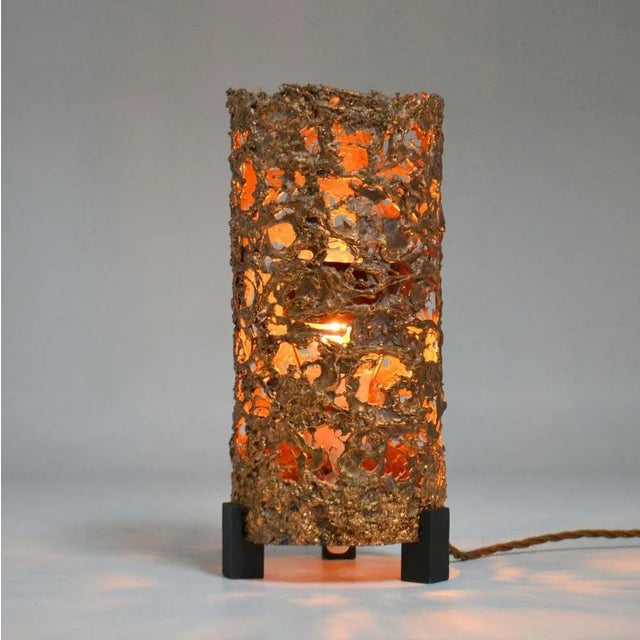 Relief Copper Table Lamp by Aimo Tukiainen Finland, 1970s For Sale - Image 3 of 9