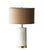 Matthew Izzo Home Bella Basketweave White Marble & Brass Table Lamp With Rattan Shade - New For Sale - Image 4 of 4