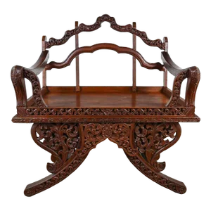 Mid 20th Chinoiserie Hand Carved Rosewood Howdah or Elephant Saddle Chair From Bangkok Thailand