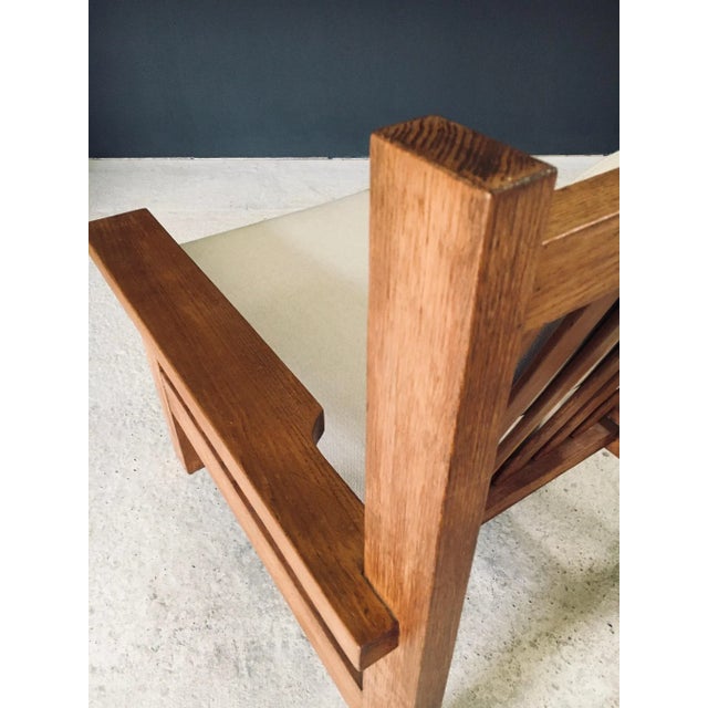Brutalist Square Oak Lounge Chair, Belgium, 1950s For Sale - Image 13 of 18