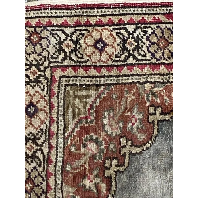 Textile Small Vintage Turkish Kayseri Silk & Cotton Rug For Sale - Image 7 of 16
