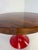 Italian Art Deco Round Table in Ziricote Wood with Red Lacquered Base, 1950s For Sale - Image 6 of 11
