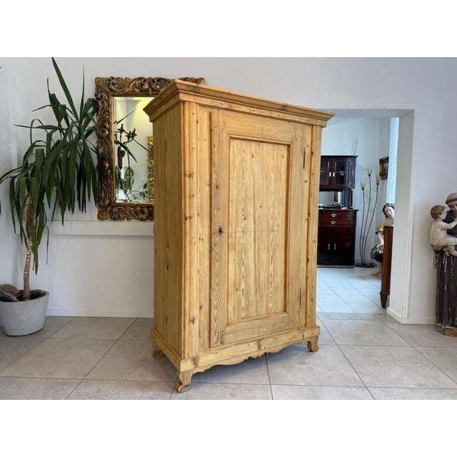 Biedermeier Farmhouse Cupboard in Natural Wood For Sale - Image 4 of 16
