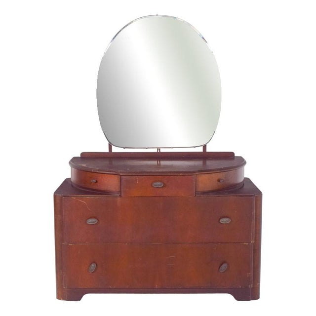 Vintage Art Deco Walnut Dressing Table, 1920s For Sale - Image 11 of 11