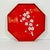 Mid 20th Century Mid-Century Boho Chic Octagonal Shaped Plastic Serving Tray With Cherry Blossom Design For Sale - Image 5 of 14