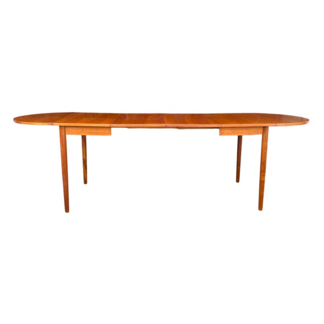 Vintage Danish Modern Teak Dining Table With Carved Tapered Legs For Sale - Image 17 of 18