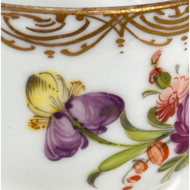 Paint Antique Dresden Franziska Hirsch Handleless Tea Bowl c.1901-14 For Sale - Image 7 of 12