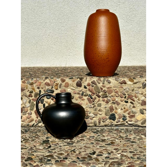 Black Studio Ceramic Art Jug Vase by Josef Höhler, Germany, 1950s For Sale - Image 8 of 13