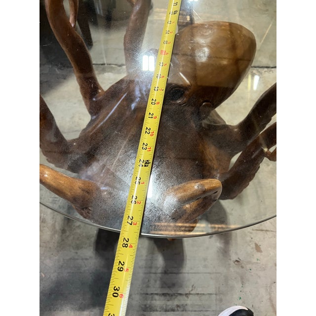 Brown Intricate Octopus Tentacles Through Glass Sculptural Coffee Table For Sale - Image 8 of 8