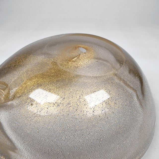 Barovier and Toso Murano Venice Folded Spiral Gold Leaf Bowl Ashtray MCM For Sale In Seattle - Image 6 of 7
