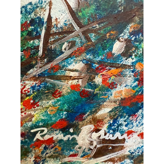 Mid-Century Modern Vintage Highway Men Royal Poinciana Tree Painting For Sale - Image 3 of 10