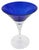 Mid-Century Modern Block Crystal Cobalt Blue Matini Glasses Stockholm Pattern - Set of 7 For Sale - Image 3 of 3