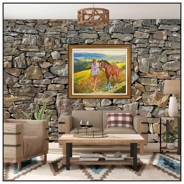 Message us to inquire about custom framing options! (Included for free with every purchase) The painting is of impressive...
