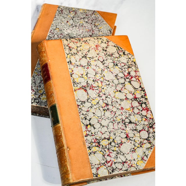 Late 19th Century Wonderful Complete 4 Volume History of the Netherlands John Lothrop Motley Ornate Antique Leather Spine Books Home Office Decor For Sale - Image 5 of 11