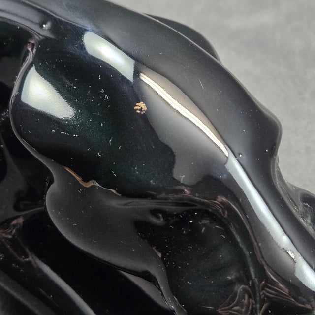 1950s Mid-Century Modern Royal China Black Ceramic Prowling Panther Planter Tv Lamp For Sale - Image 10 of 14