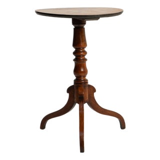 French Inlaid Wooden Side Table with Round Top, Circa 1900 For Sale