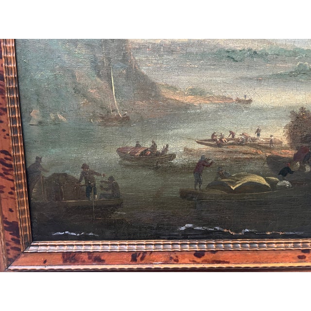 Seascape and Mountains, 1800s, Oil on Canvas For Sale - Image 9 of 18
