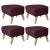 Not Yet Made - Made To Order Maroon Natural Oak Raf Simons Vidar 3 My Own Chair Footstool by Lassen, Set of 4 For Sale - Image 5 of 5