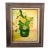 Mid 20th Century Original Still Life Yellow Flowers in Green Pot Oil on Canvas, Framed For Sale
