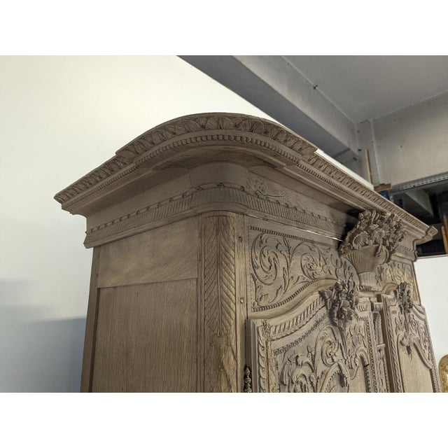Normandy Oak Wardrobe with Bouquet For Sale - Image 9 of 12