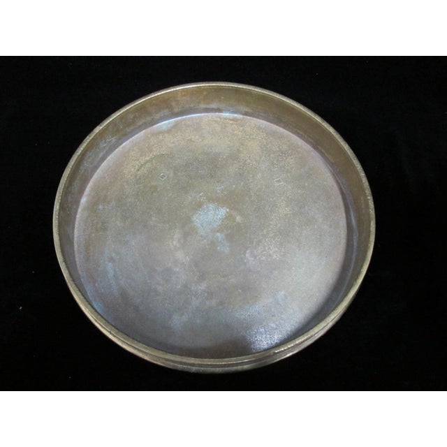 Brass Antique Persian Large Heavily Etched Brass Bowl With Lid or Stand For Sale - Image 8 of 11