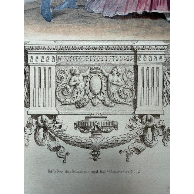 Paper Achille Devéria, Promenade Costume, 1847, Lithograph For Sale - Image 7 of 12