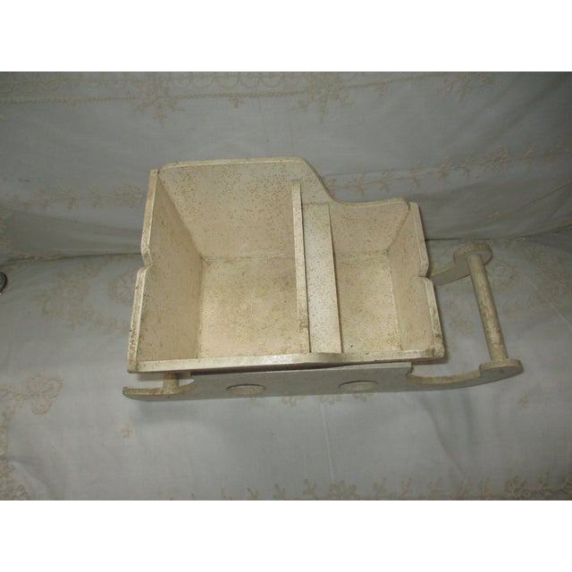 Rare Vintage 1930s Christmas Huge Store Display White Mica Sparkle Sleigh For Sale - Image 4 of 7