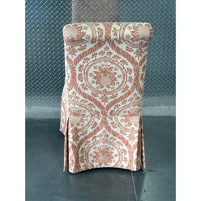 Vintage Parsons Style Dining Chairs, Set of Six, Skirted, Custom Upholstery For Sale - Image 10 of 12