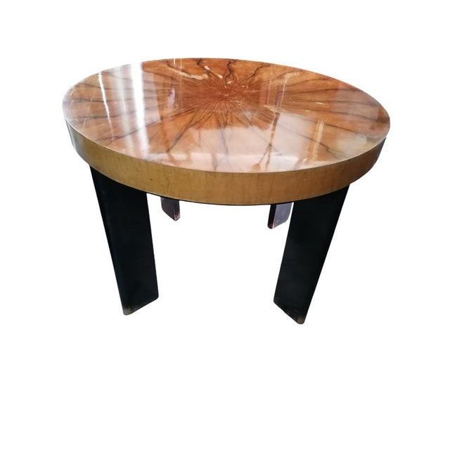 Round Coffee Table with Motif, 1930s For Sale - Image 4 of 4
